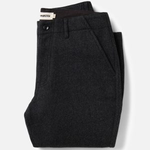 The Carnegie Pant in Coal Herringbone Wool