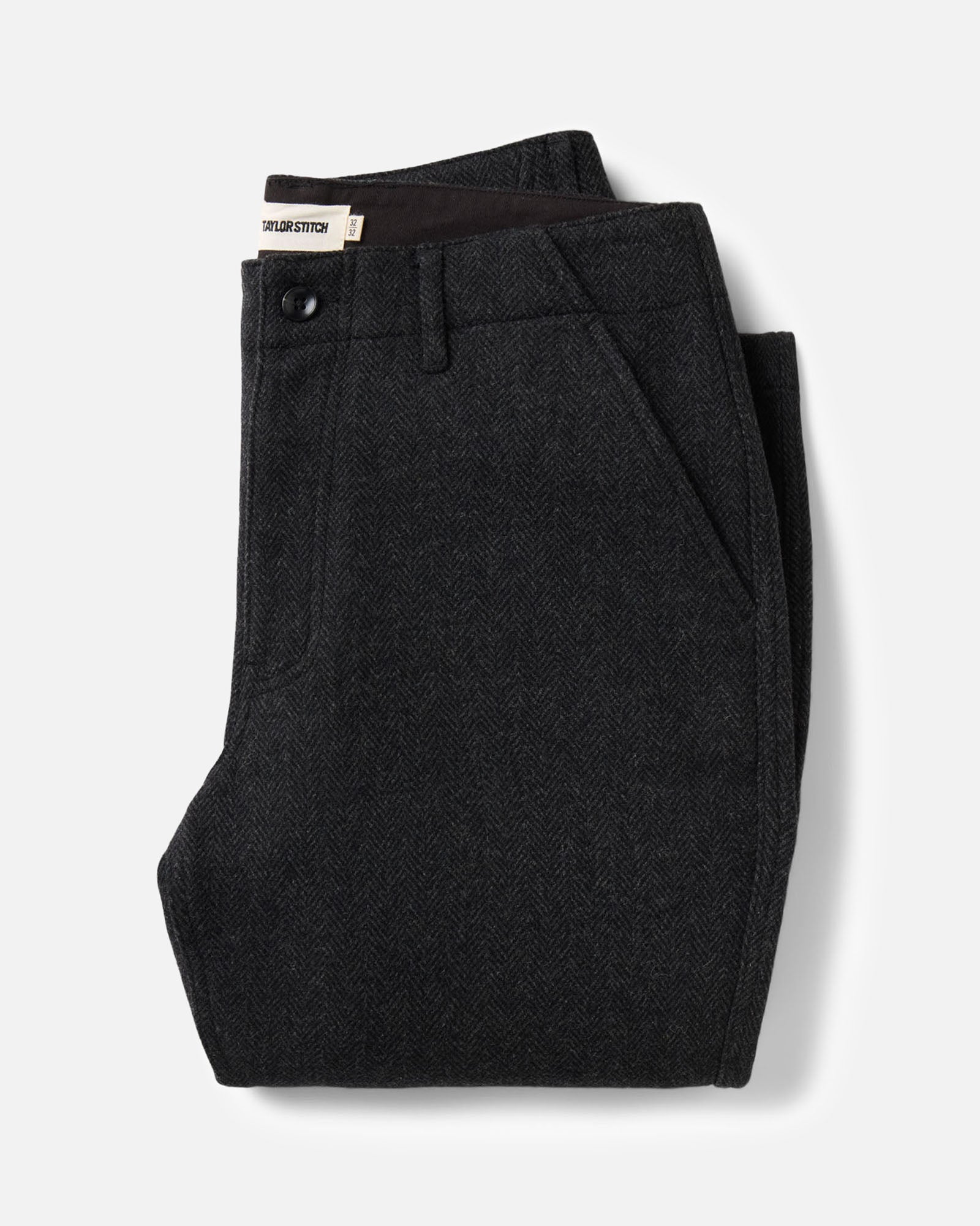 The Carnegie Pant in Coal Herringbone Wool