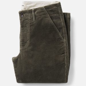 The Carnegie Pant in Smoked Olive Corduroy