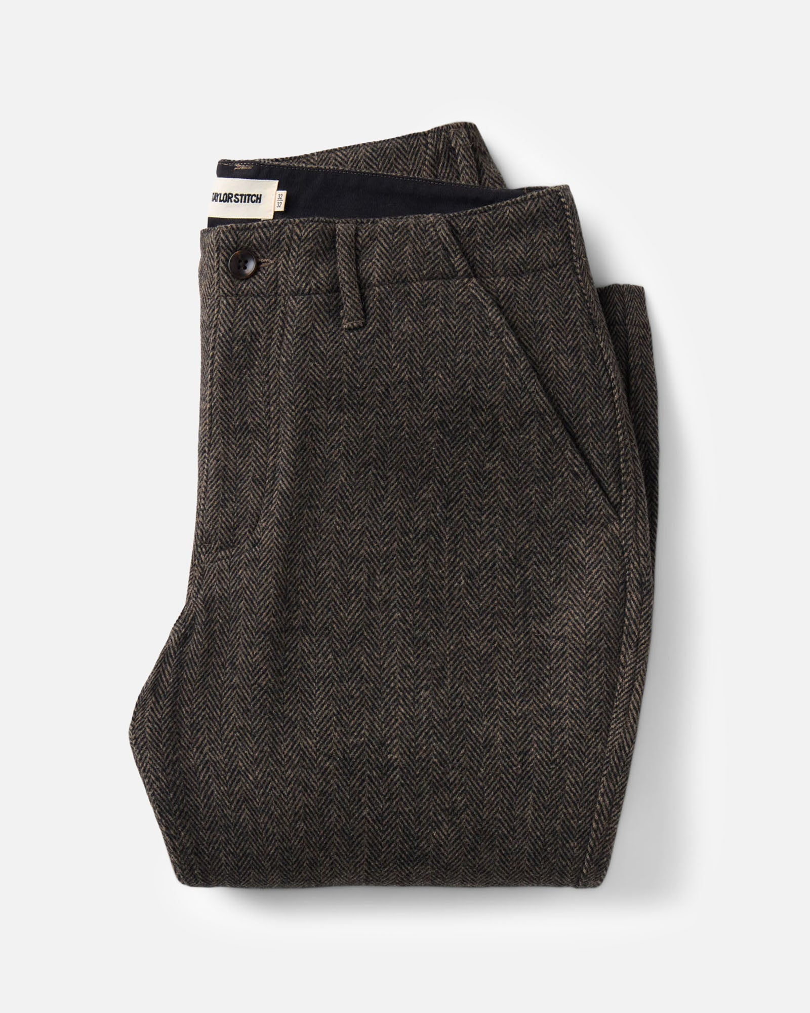 The Carnegie Pant in Walnut Herringbone Wool