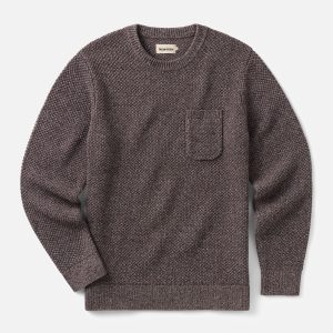 The Crawford Crew Sweater in Burgundy Twist