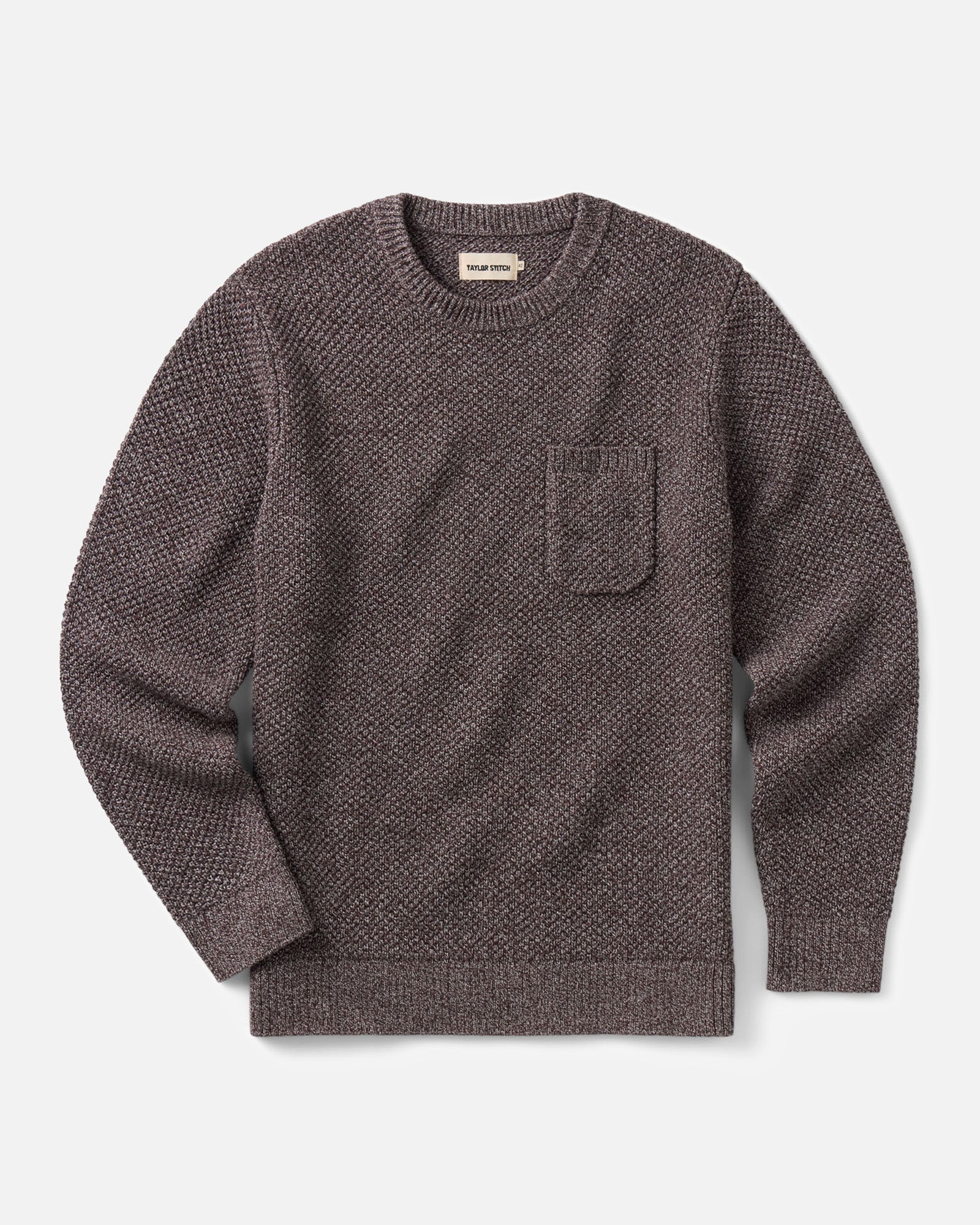 The Crawford Crew Sweater in Burgundy Twist