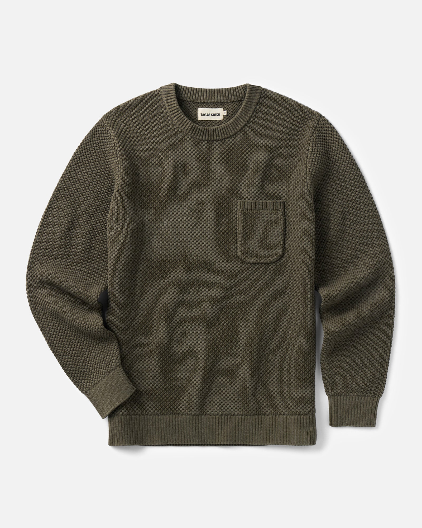 The Crawford Crew Sweater in Fatigue Olive