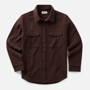 The Maritime Shirt Jacket in Burgundy Moleskin Twill