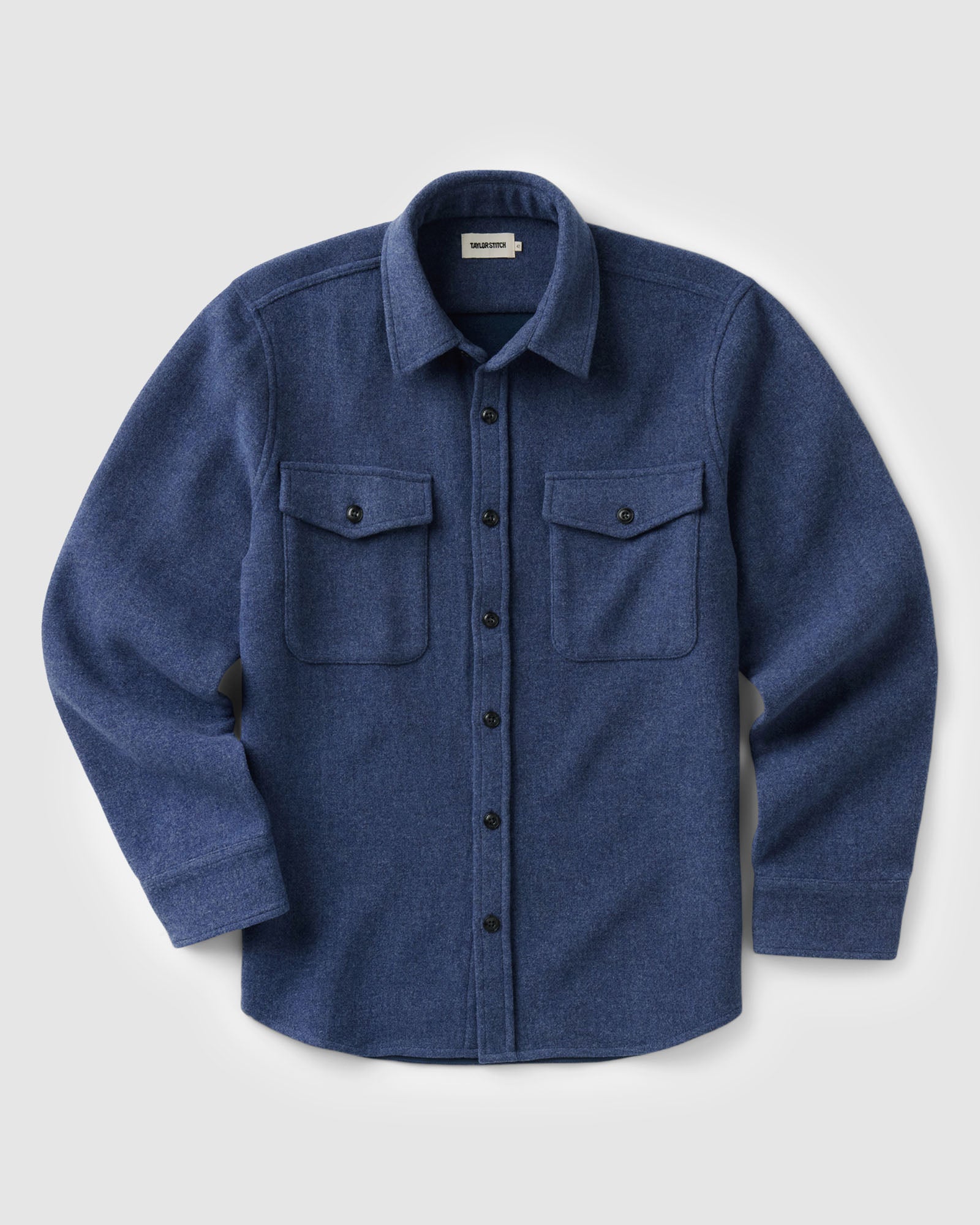 The Maritime Shirt Jacket in Heather Navy Wool