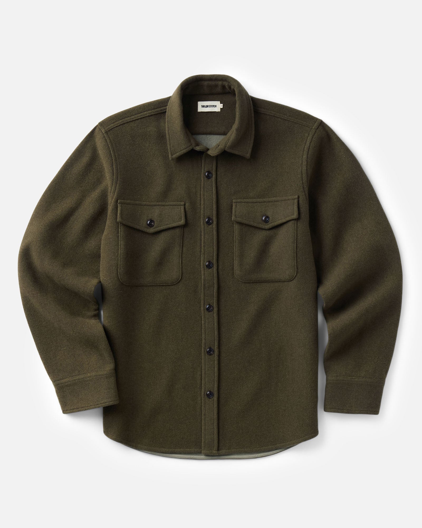 The Maritime Shirt Jacket in Heather Olive Wool