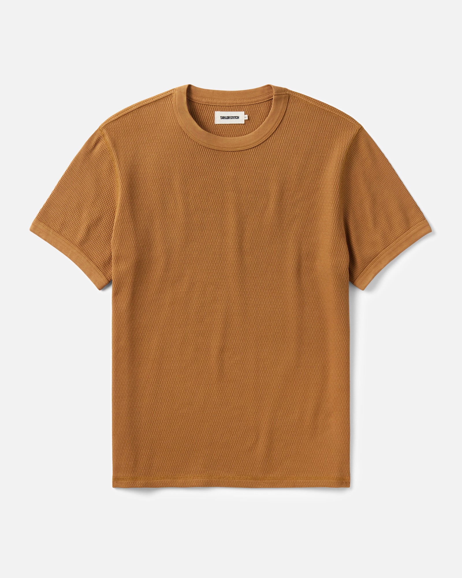 The Organic Cotton Short Sleeve Crew in Saffron Waffle