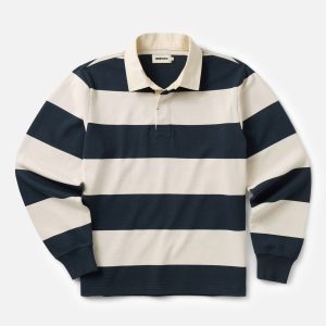 The Rugby Shirt in Navy Stripe
