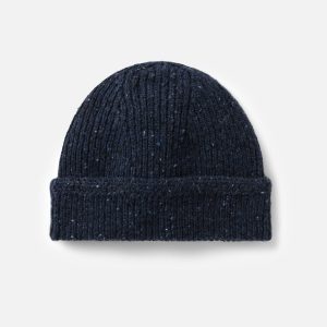 The Seafarer Beanie in Atlantic Blue Donegal