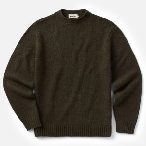 The Seafarer Rollneck Sweater in Olive Donegal