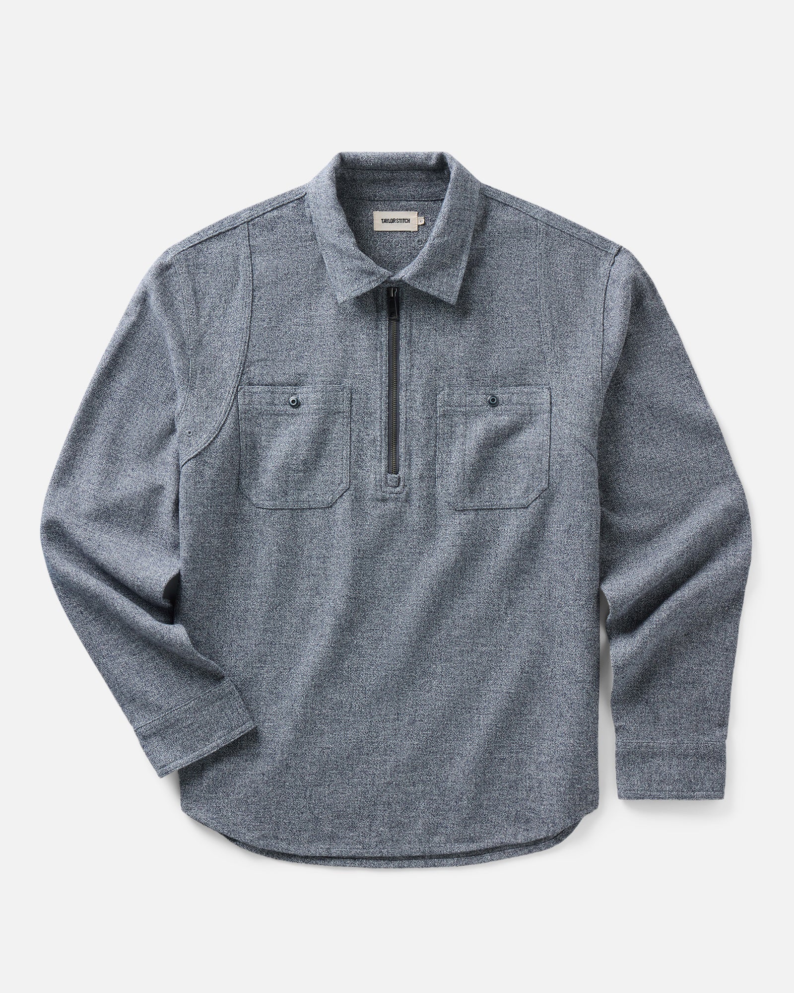 The Tiller Half Zip in Greyscale Hemp Jaspe